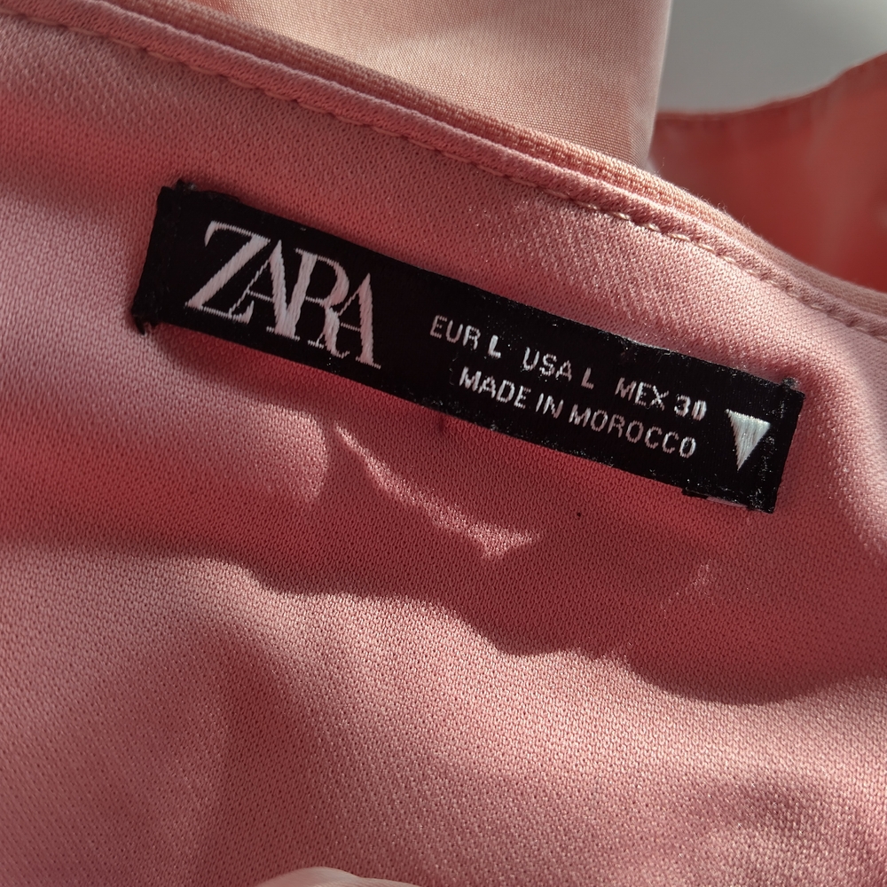Zara Tiered Ruffled Blouse Large Pink - Picture 5 of 11